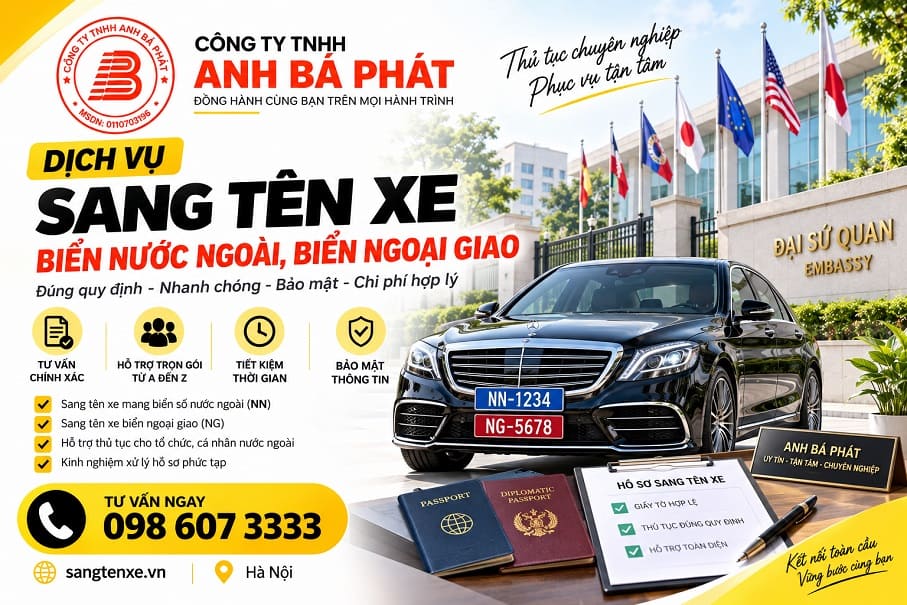 Tư vấn thủ tục đăng ký xe cho người nước nước ngoài, biển ngoại giao