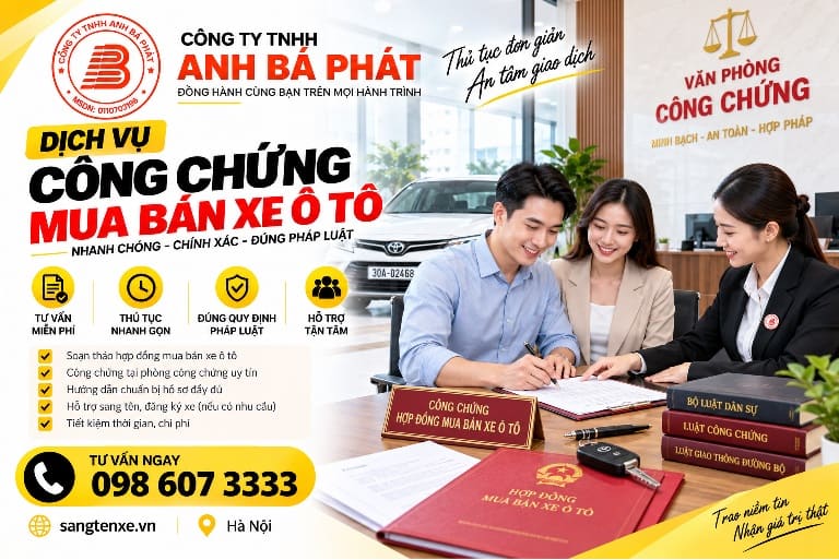 Tư vấn công chứng hợp đồng mua bán xe