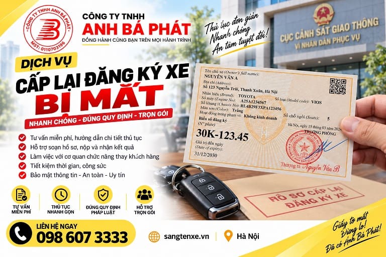 Hỗ trợ hồ sơ mất đăng ký  Bá Phát Hà Nội
