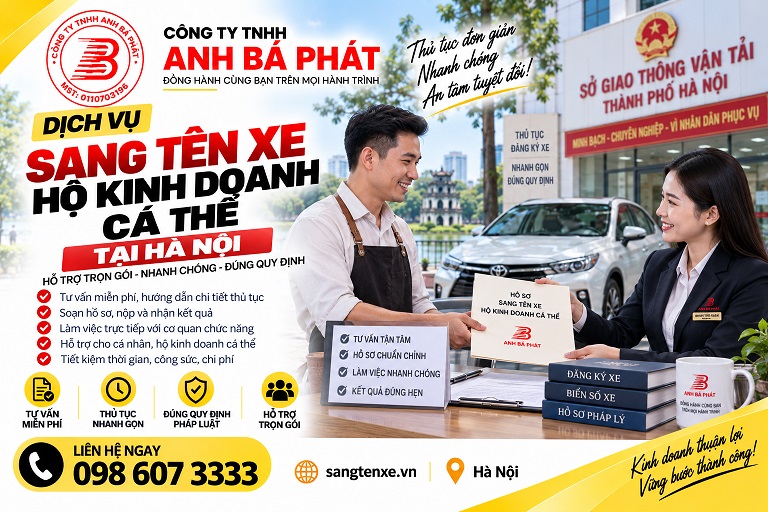 Tư vấn hồ sơ sang tên xe hộ kinh doanh, công ty giải thể
