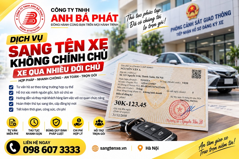 Tư vấn hồ sơ sang tên xe ô tô qua nhiều đời chủ