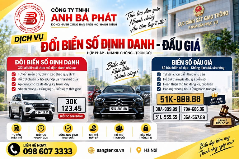 Tư vấn thủ tục cấp đổi biển số xe và biển số định danh